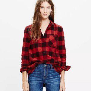 Madewell Flannel Ex-Boyfriend Shirt in Buffalo Check Size Small